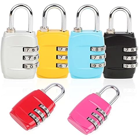 Combination Padlock, 6Pack Luggage Locks Code Padlock, 3 Digit Outdoor Heavy Duty Waterproof Combination Lock for Gym Locker, Sports Locker,Travel Lock for Suitcases & Bag Cover