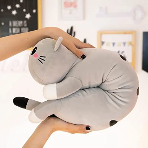 Image of Tickles Cat Soft Stuffed Plush Bolster Pillow Toy for Kids Birthday Gift (Size: 80 cm; Color: Brown)