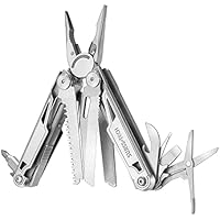 Swiss+Tech Alicate Multiuso 16 en 1, Navaja Multiusos de Acero Inoxidable, Multiherramienta Alicate Plegable, Multifunción con Alicates, Navaja, Sierra para Acampada, Caza, Senderismo, etc