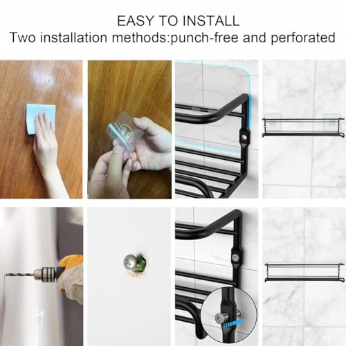 Spice Rack 4 Pack Spice Rack Wall Mounted Organizer with Adhesive Stickers & Screws for kitchen condiments - Image 6