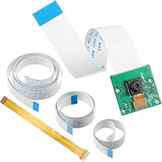 1 Piece Pi Camera Video Module 5 Megapixel 1080p Mini Webcam Sensor OV5647, 5 Flexible Ribbon Cables 6/ 11.8/ 19.69/ 39.37 Inch Flexible Ribbon for Pi 4, 6.3 Inch Compatible with Raspberry Pi Zero