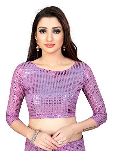 Indian Decor & Attire Bollywood Style Sarees Georgette with Heavy Sequence Work Saree with Unstitched Blouse for Party wear (Onion)