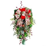 Photo Gallery festone natalizio a goccia con fiocco e bacche artificiali, adatto per esterni, decorazione natalizia per più superfici Photo Gallery festone natalizio a goccia con fiocco e bacche artificiali, adatto per esterni, decorazione natalizia per più superfici