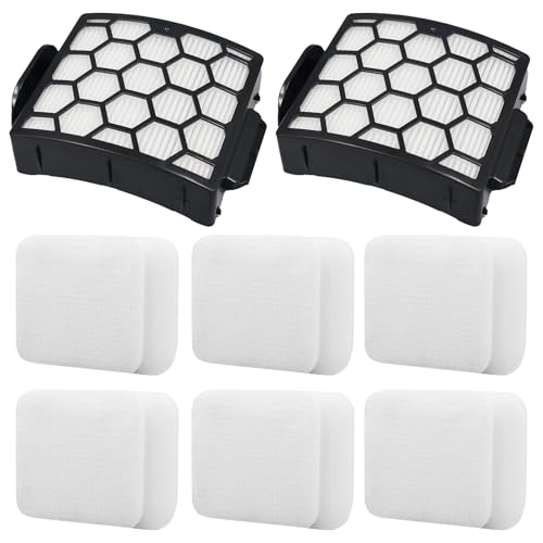 Ancolin LA502 Replacement filter for Shark LA502, LA322, LA301, LA300, LA455, LA702 Rotator Lift-Away ADV DuoClean PowerFins Upright Vacuum (2 Filter + 6 Foam + 6 Felt)