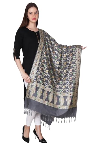 Rameshwaram Fabrics Pashmina Shawl, Banarasi Dupatta for Women, Pure Silk Chunnis for Wedding, Party - Soft Scarf stoles