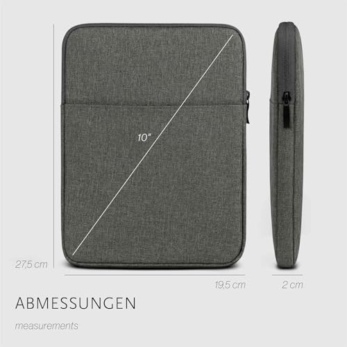 Étui Blackview Tab 11 moex en polyester gris à fermeture éclair