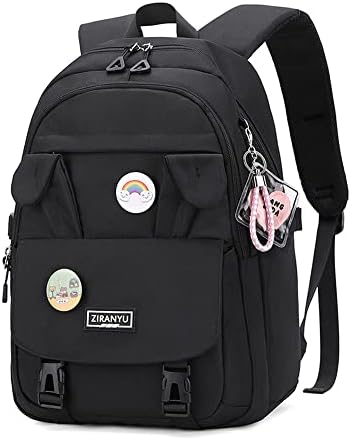 Kids Casual Backpack For Girls - Solid Color School Bag, Lightweight Travel Pack