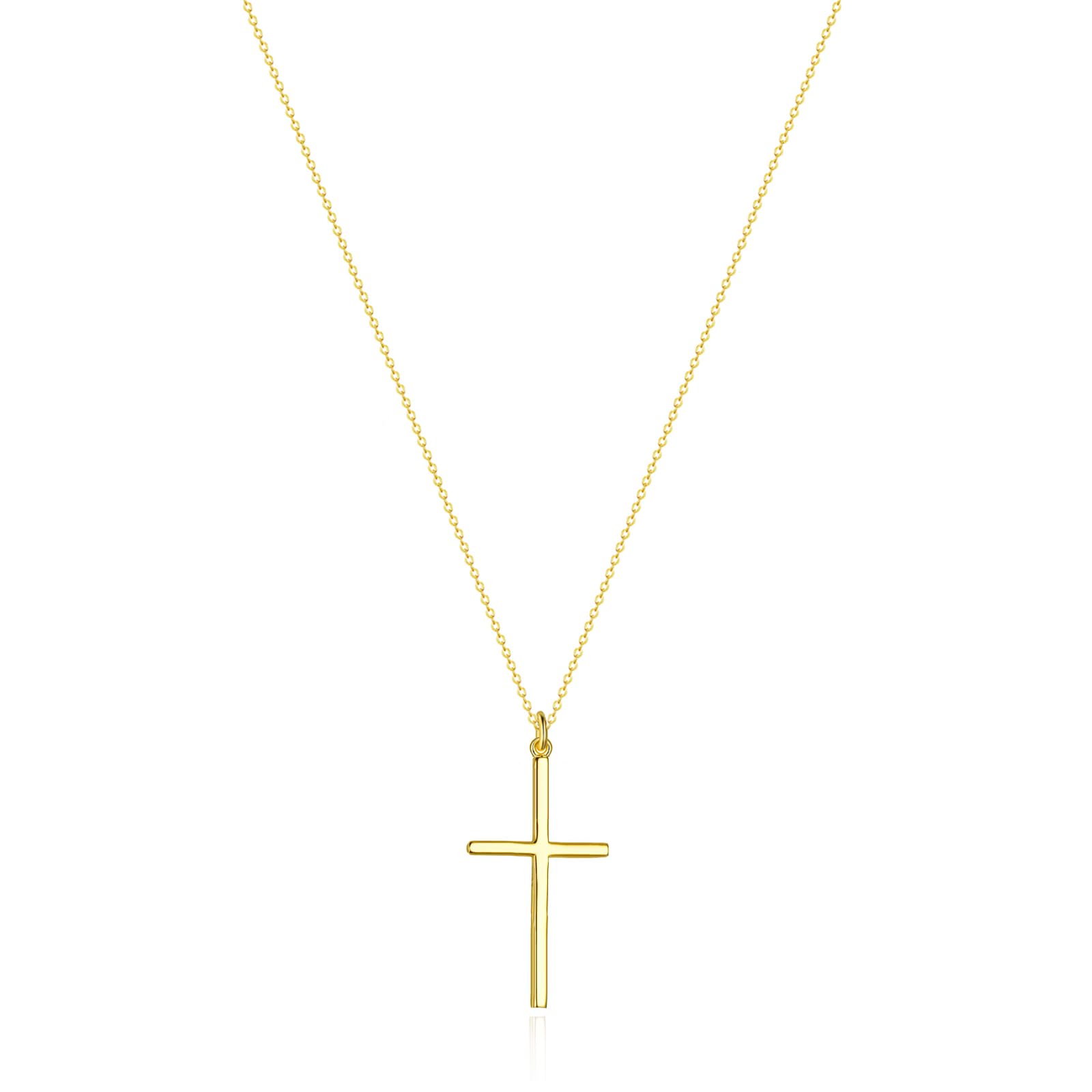 Zeffy Cross Necklace for Women, 18k Gold/Silver Plated Tiny Cross Pendant Necklace Simple Layered Cross Necklaces Gold Jewelry for Women