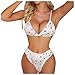 MGSFGlk Ensemble de lingerie sexy pour femme - Sous-vêtements sexy - Avec taille haute - Sous-vêtements sexy - Pour Noël, Blanc., L