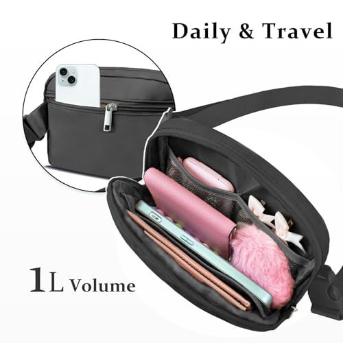 Image of COSHAYSOO Black Fanny Pack for Girls Purse Crossbody Belt Bag with Initials, Personalized 6 7 8 9 10 11 12 Year Old Teen Girl Birthday Gift Ideas Christmas Gifts Preteen Tween Trendy Stuff Letter E
