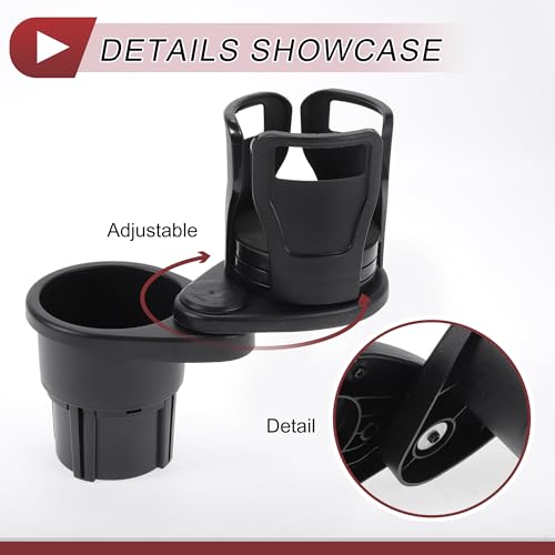 Portavasos para carro 2 en 1 rotatorio 360° ABS negro miniatura 4
