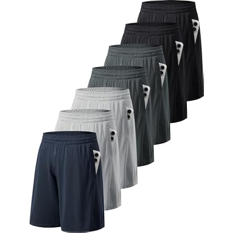 TVKSOM 7 Pack Mens Athletic Shorts with Pockets and Elastic Waistband Quick Dry Basketball Shorts Men for Running Casual Cover
