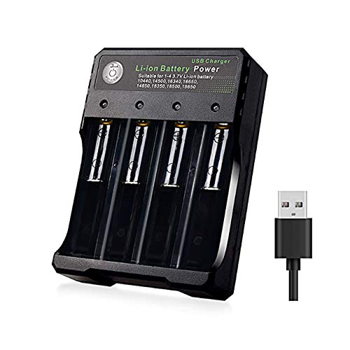 18650 Smart Battery Charger 4Bay, Smart Rechargeable Battery Charger 4 Slot Fast Charging for Batteries Li-ion Batteries (New 4Bay not Batteries)
