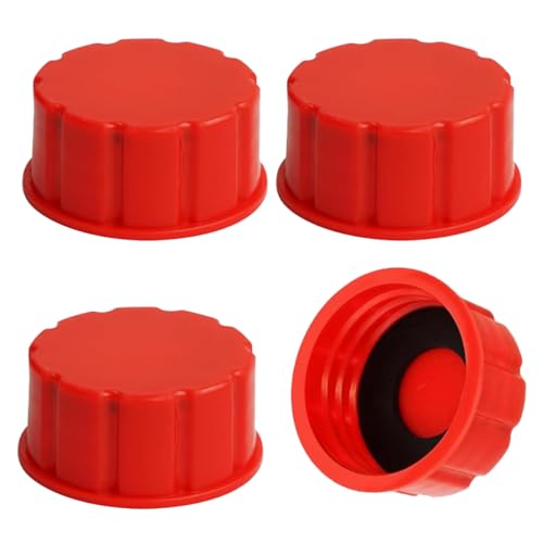 JOYCOURT 4PCS Gallon Gas Can Caps, 5 Gallon Coarse Thread Gas Lid for Gasoline, Plastic and Metal Gas Tank Lid, Portable Diesel Fuel Can Cover, Universal Automotive Gas Spout Cap Replacement