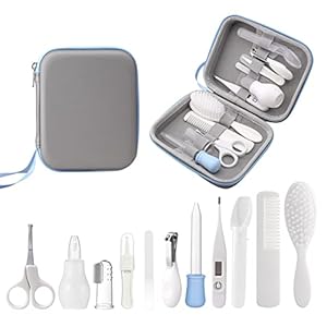 RoseFlower Babypflegeset, 11-teiliges Set für Baby Alltag Pflege Grooming Healthcare kit mit Nagelknipser Nagelfeile Nagelschere für Fingernägel und Fußnägel für Kinder Neugeborene Geschenk#Weiss