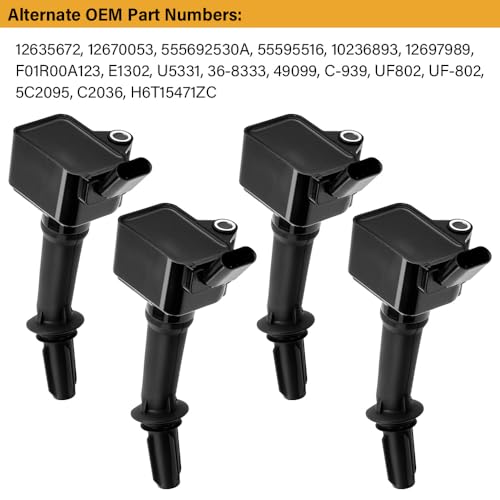 Image of 4 PCS UF802 Ignition Coil Pack with Iridium Spark Plug Compatible with 2016-2022 Chevrolet Buick Chevy Equinox Malibu Cruze Volt GMC Terrain Buick Encore 1.5L 1.4L L4 GN10797 C-939 12635672
