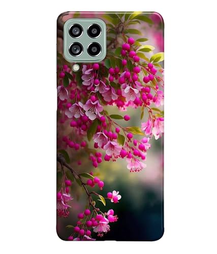 Image of Pink Floral Flowers Printed Hard Back Case Cover Compatible for Samsung Galaxy M53 5G / Samsung M53 5G (Multicolor) - D1662