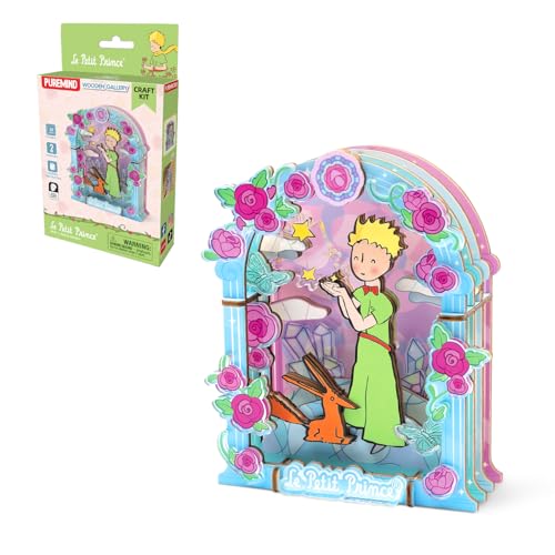  PUREMIND Il Piccolo Principe Puzzle in Legno 3D – Modellino Miniatura Ufficiale Diorama Giardino, Design Multistrato, Decorazione da Parete e Tavolo, Oggetto da Collezione e Regalo per Fan