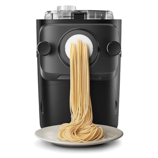Philips 7000 Series Pasta Maker - ProExtrude-technologie, Automatisch wegen, 8 Vormschijven, Perfect Deeg, Eenvoudig te reinigen, Tot 8 Porties, Zwart (HR2665/93)