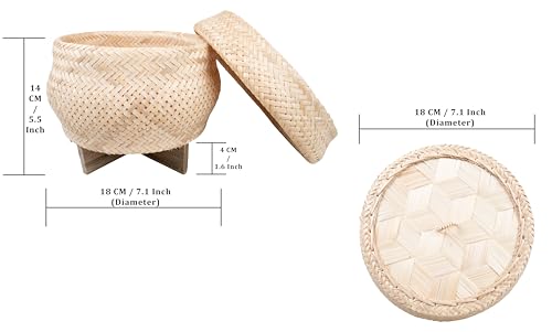 CCcollections Sticky Rice Bamboo Baskets | Traditional Handmade Sticky Rice Basket | Premium Bamboo Rice Steamer for Home & Restaurant - Image 2