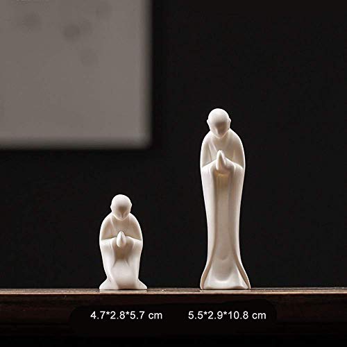Estatua de Buda Zen de Porcelana Blanca para Decoración miniatura 6
