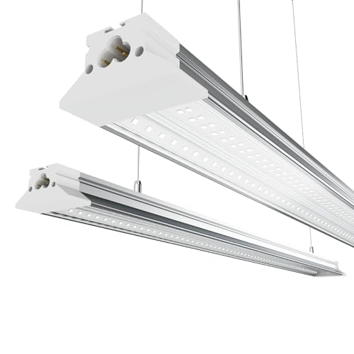Image of Linkable LED Shop Lights 4FT - 2 Pack 50W Hanging 7000LM Bright Led Shop Light, 6500K Daylight White Linkable 4FT Led Shop Lights for Workshop Garage Lighting Factory Warehouse Shop (ETL Listed)