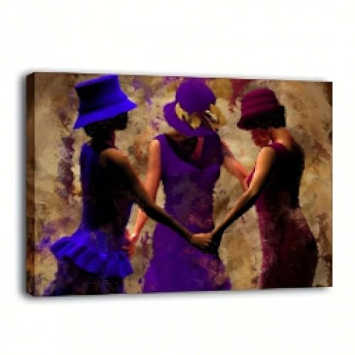 Peinture à l'huile de femmes africaines pour habiller un grand mur vide