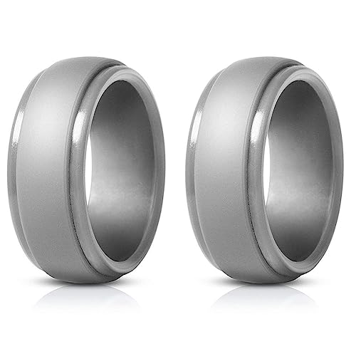 Remingtape Anillo de silicona para hombre, 2 piezas, respetuoso con el medio ambiente, 8 mm, 10
