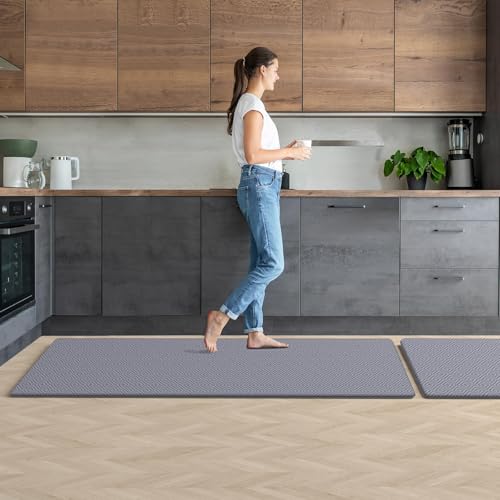 2-Pc Mattitude Cushioned Anti-Fatigue Kitchen Mat Set: Grey 59" or Black 47" - image 5