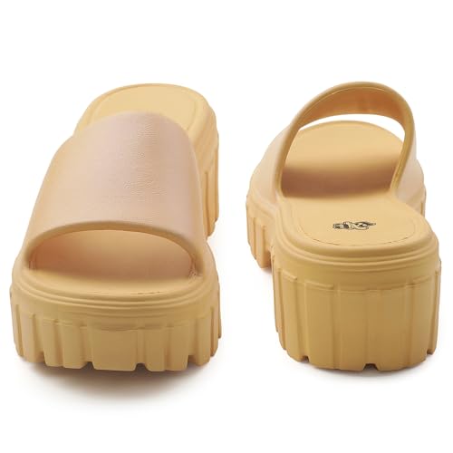 Image of Liberty A-HA LB46-01E Casual Sandal for Women - Grey, Dark Grey & Yellow | Comfortable EVA Sole and Cushioned Footbed | Durable Summer Footwear for Outdoor | Ideal for Everyday Wear