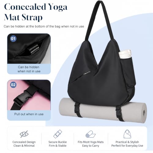 Image of PALAY Gym Bag Women Sports Duffel with Yoga Mat Holder for Traveling