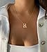 Bheop Bubble Gold Letter Necklace for Women Dainty 14K Gold Plated Balloon Initial Necklaces for Women Trendy Cute Chunky Charm Name Pendant H Necklace Fashion Jewelry Gifts