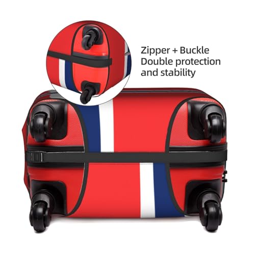 Norwegian flag Printed luggage cover, double stitching all around, high elastic material, suitable for travel and business trip3