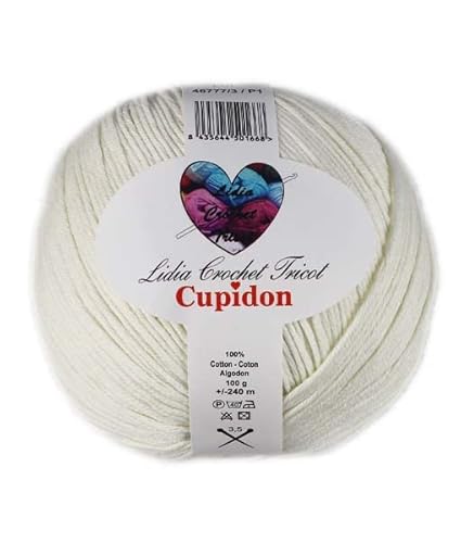 Cupidon - hilo 100% algodón, hilo de tejer, hilo de ganchillo (100 gr/ovillo ; 24 colores) (empresa española/envío desde España) (S021) Cover