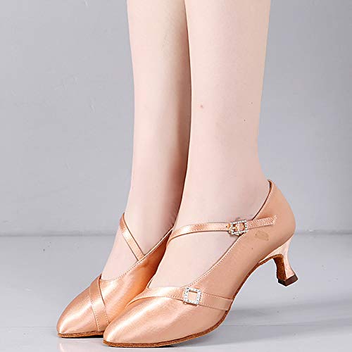 AOQUNFS Ballroom Dance Shoes Women Closed Toe Walts Salsa Latin Dance Shoes4