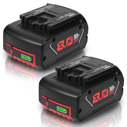 SANIU 8000mAh Replacement for Bosch 18V Battery BAT609 Lithium ion Compatible with Bosch 18 Volt Cordless Power Tools BAT618 BAT609G BAT610G BAT622 Rechargeable High-Output Batteries (8.0Ah 2 Packs)