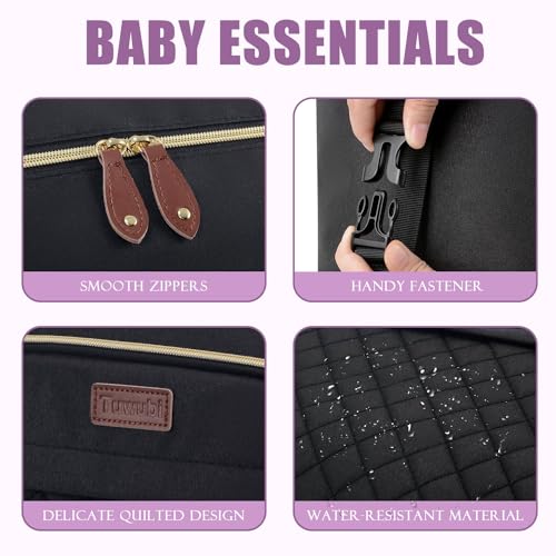 image for Tuwubi Diaper Bag Tote,Baby Diaper Bag with Pacifier Case Large Travel