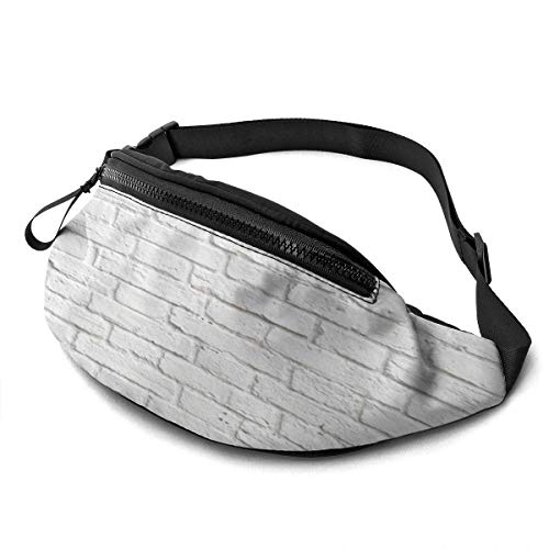 Jard-T Riñonera impermeable Riñonera Bolsa Correr Cinturón Blanco Ladrillo Pared Corriendo Riñonera de Correr Cinturón