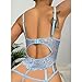 SFLYKING-Fashions Lingerie Sets For Women Sexy Lace Camisole Strappy Set, Non-Ring Sexy Bra and Open Sexy Panty Set 3 Pcs(Blue-M)
