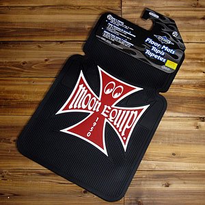 Independent アイアンクロスラウンドマット Amazon | ムーンアイズ（MOONEYES） ラバーフロアマット フロント用 2