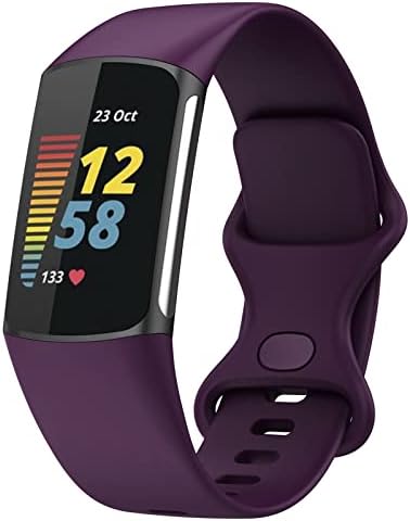 TopPerfekt Bands Compatible with Fitbit Charge 5, Adjustable Soft Silicone Sport Replacement Watch Band Straps Wristbands Bracelet for Charge 5 Activity Tracker Women Men