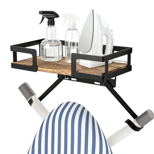 GREENSAPPIRE Ironing Board Wall Hanger Storage Rack Wooden Base Hooks