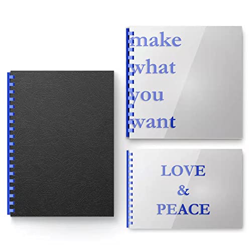 Totiyea Binding Covers And Combs Kit, 20 Pcs Colorful Binding Combs,50 Pcs Leather Texture Paper Binding Cover And 50 Pcs 8 Mil Clear Presentation Covers,Binding 8.5X11 Inches Paper. #TOP3