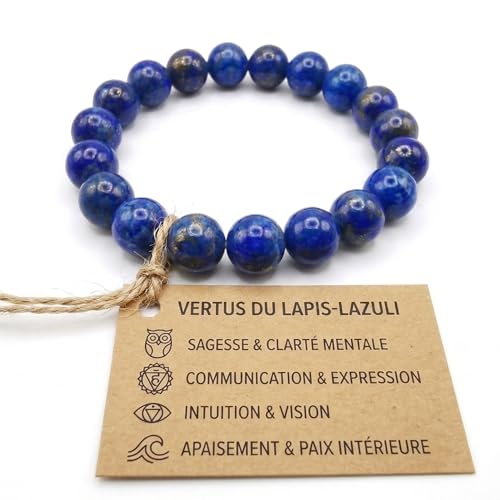 Bracelet lithothérapie en vraies pierres naturelles de fabrication française