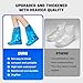 Disposable Waterproof Shoe Covers for Rain, 10 Pairs of Clear Durable Non-Slip Plastic Rain Boot Covers for Men & Women for Use in Water Parks, Commuting and Travel (blue, adults)