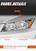 2008-2012 Honda Accord Headlight Assembly for 08 09 10 11 12 Accord 4dr Chrome Housing Headlamp(NOT fit coupe or Crosstour models) Clear Lens with Amber Reflector Replacement Driver+ Passenger Side