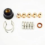 B.W.P 13pcs Plasma Cutter Torch S25 S45 Accessory Kit PR0010 Electrodes PD0116-08 Nozzle Tips Spacer Guide Retaining Cap Gas Diffuser CV0010