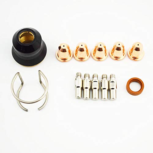 B.W.P 13pcs Plasma Cutter Torch S25 S45 Accessory Kit PR0010 Electrodes PD0116-08 Nozzle Tips Spacer Guide Retaining Cap Gas Diffuser CV0010