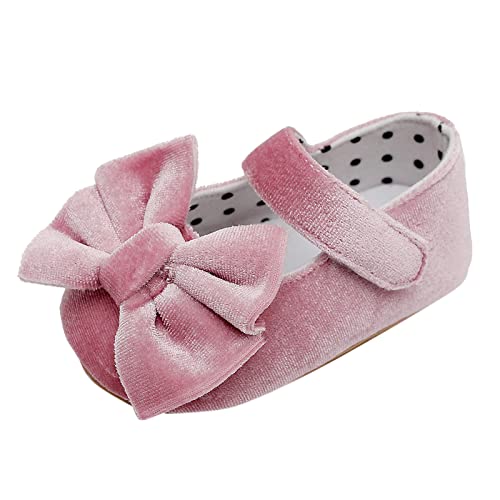 Toddler Girls Shoes Tight Fitting Cozy Girls Bowknot First Walkers Single Shoes Luxurious Wearproof Baby Shoes