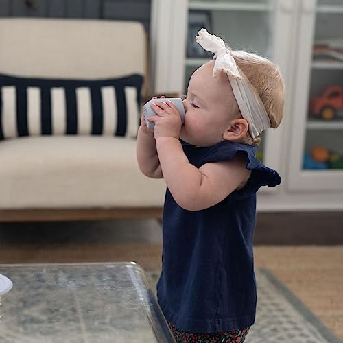 Image of ezpz Tiny Cup - 100% Silicone Drinking Training Open Cup for Baby /Infants - Designed by a Pediatric Feeding Specialist - Soft Non-Slip Grip - Weighted Base & Tactile Bumps - 59 ml, 4 Months+ (Sienna)